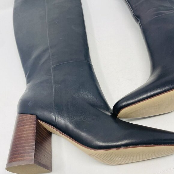 Calvin Klein Womens 9.5M Leather Arista Block Heel Square Toe Dress Boots $229 - Picture 3 of 6